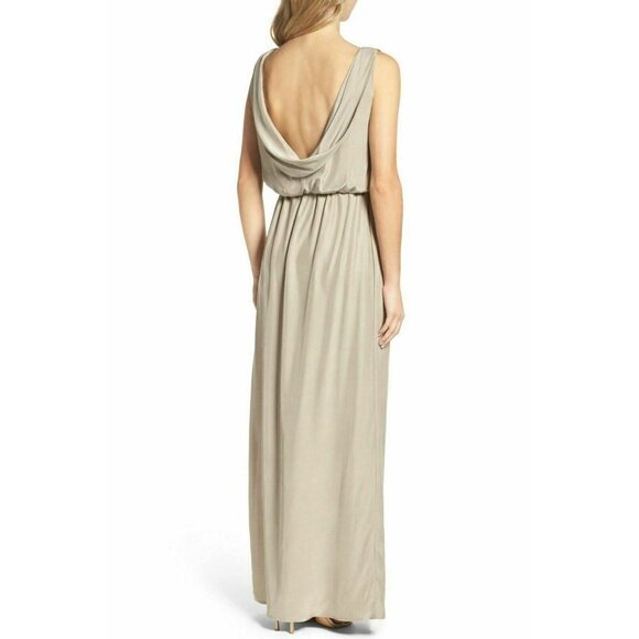 NATALIE DEAYALA Drape Back Silk Column Gown XXL - Picture 3 of 10